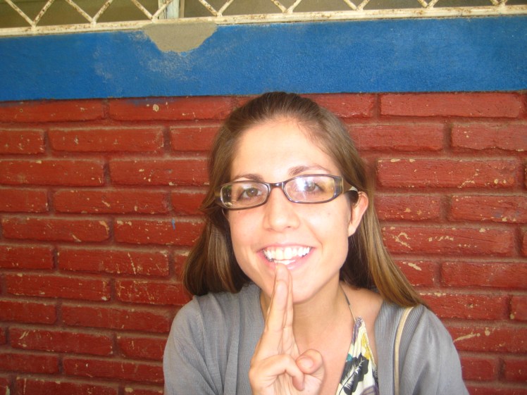 Signing the name Michaela at our new rural deaf class in my site