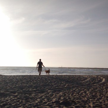 Joel Badzinski and Brooklyn Hound in San Diego, California.
