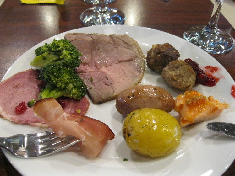 Dining solo on board an overnight ferry in Scandinavia