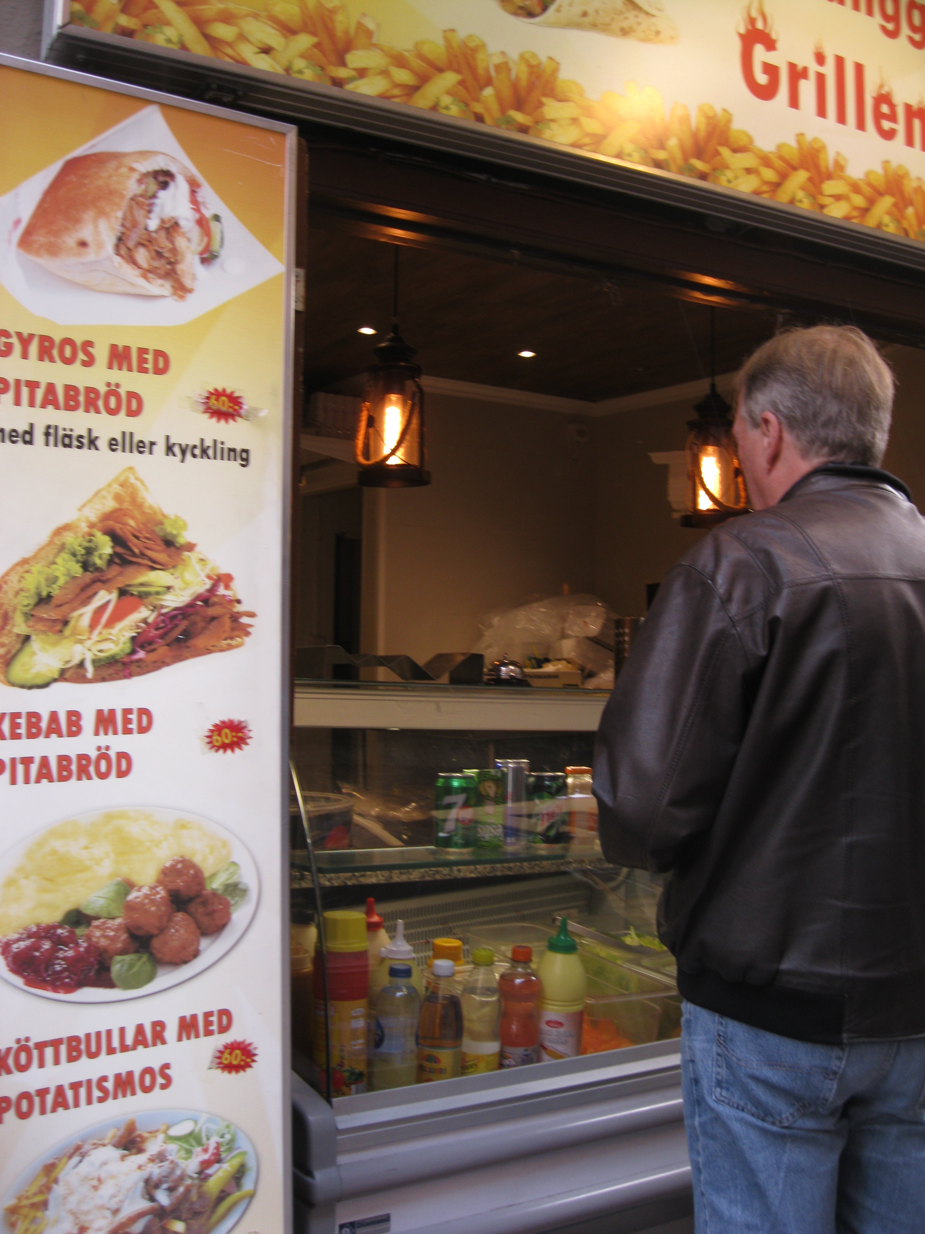 Swedish meatballs, or kottbullar, sold on the street in Stockholm.