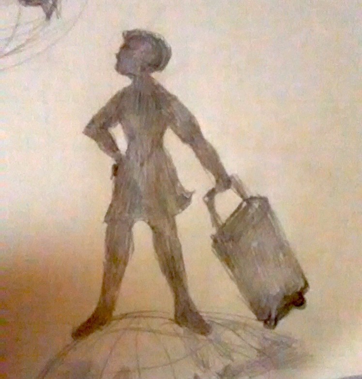 Rollerbag Goddess Logo Sketch