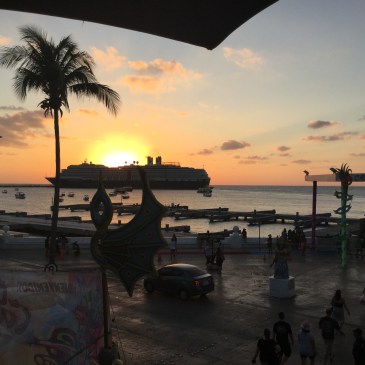 sunset over the MS Oosterdam