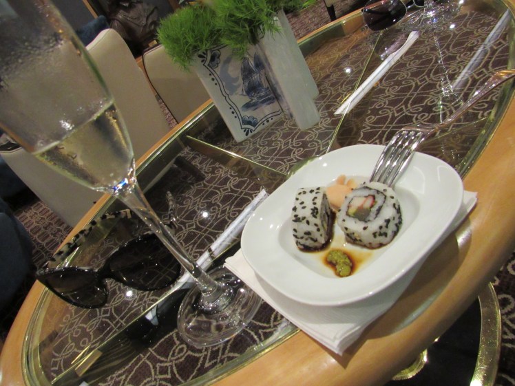 sushi in the Neptune lounge