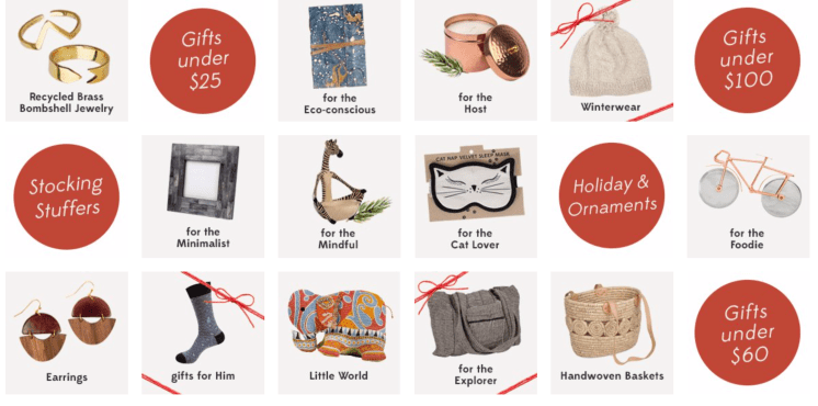 Ten Thousand Villages offers a variety of gifts that are eco-friendly, fair trade, and ethical